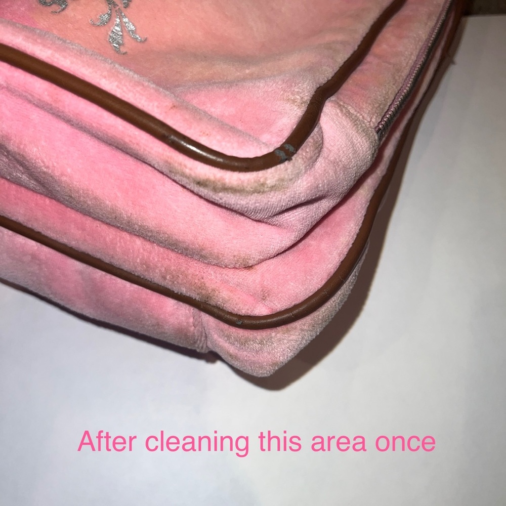 Vintage Rare Pink Juicy Couture Backpack Velour Purse Shoulder Bag y2k preloved - Picture 14 of 15